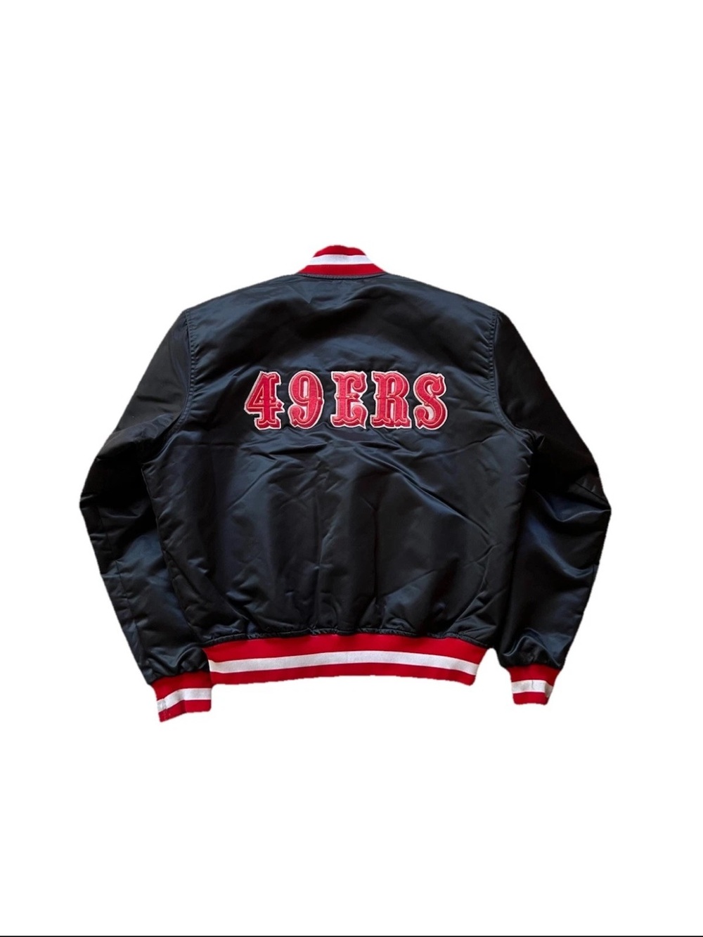 VTG Starter San Francisco 49ers Black Saloon Satin Jacket Size XL 90s